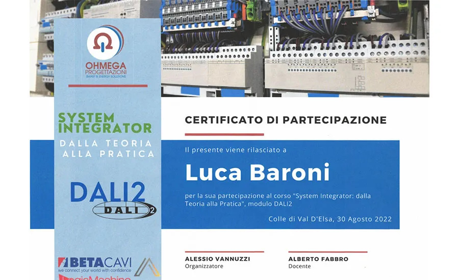Certificato System Integrator: DALI2