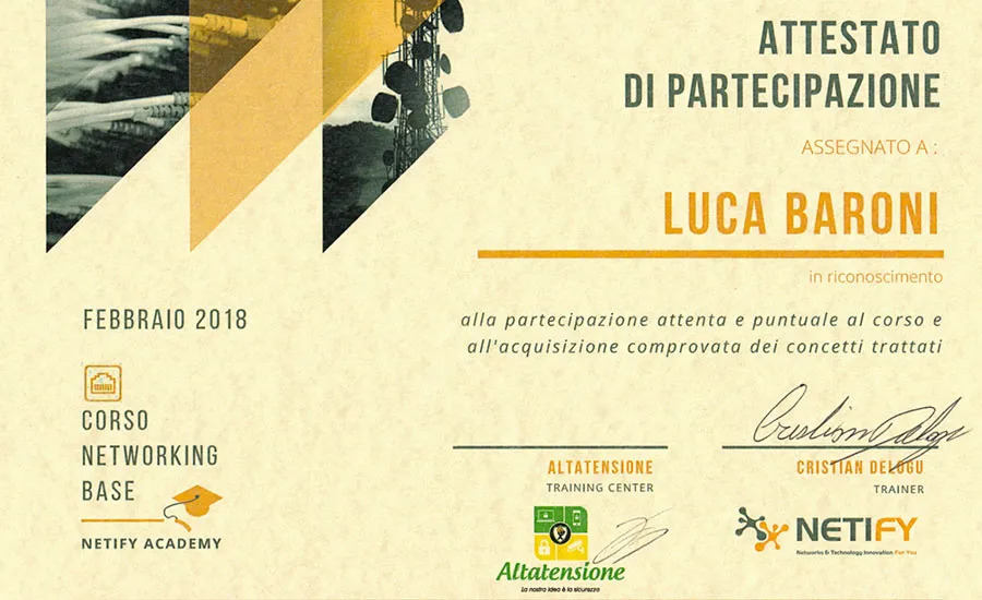 Certificato Networking Base
